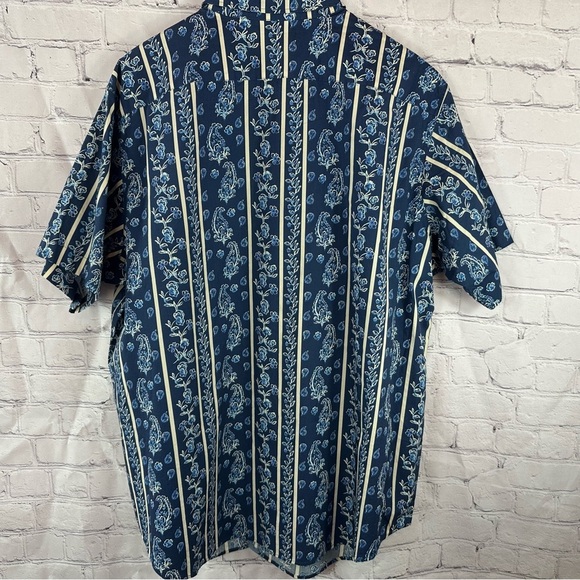 NWT cremieux premium denim boho western tropical Men's Shirt cotton blend - Picture 2 of 6